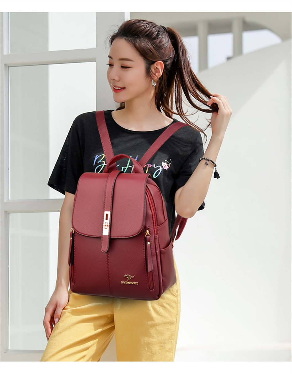 Vintage Leather Backpack For Women - skyjackerz