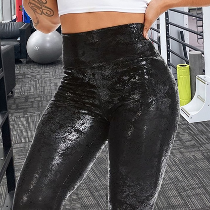 Graffiti / S Fitness Leather Pants For Women - skyjackerz