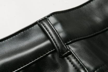 Men's Slim Elastic Leather Pants - skyjackerz