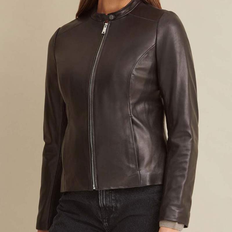 Medium Plain Black Leather Jacket For Women - skyjackerz