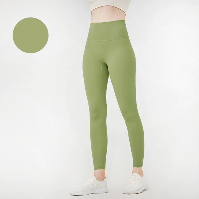 Avocado-Green / S Plain Yoga Tights For Women's - skyjackerz