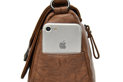 Retro Brown Women's Leather Crossbody Messenger Bag - Stylish Purse - skyjackerz