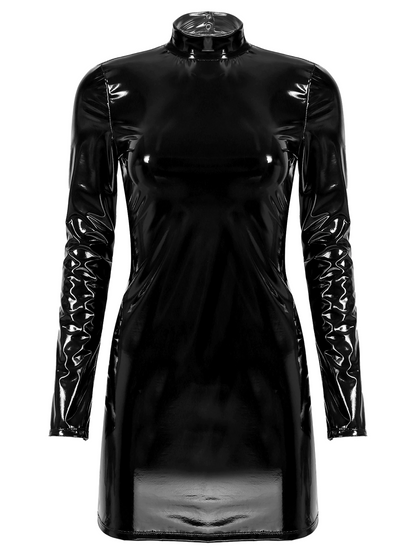 Women's Backless Leather Dress - skyjackerz