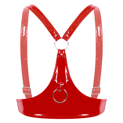 Red / S Women's Leather Lift-Up Corset - skyjackerz