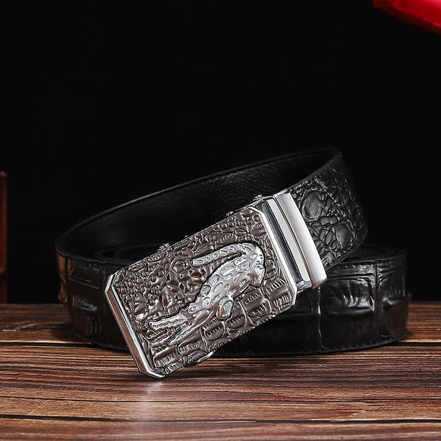 4 / 105 cm Men's Automatic Crocodile Belt - skyjackerz