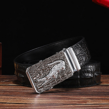 4 / 105 cm Men's Automatic Crocodile Leather Belt - skyjackerz