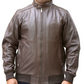Plain Dark Brown Leather Biker Jacket For Men - skyjackerz