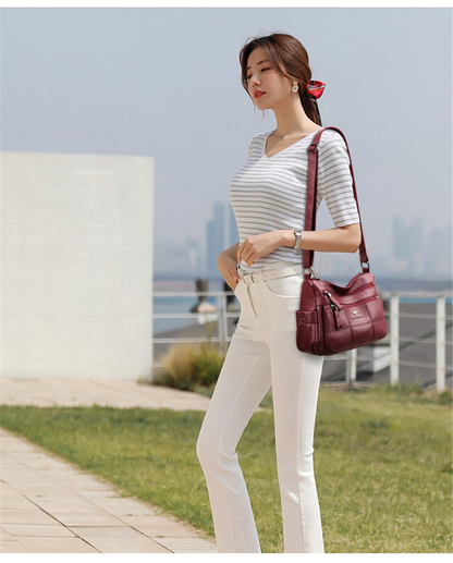 Taro purple Amy Leather Handbag for Women - Practical Leather Purse - skyjackerz