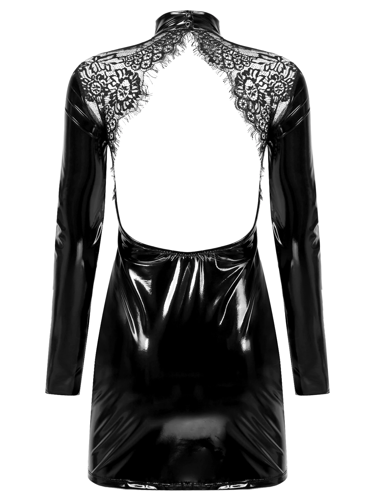 Women's Backless Leather Dress - skyjackerz