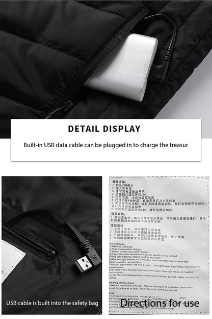 Men's Electric Heating Puffer Jacket - skyjackerz