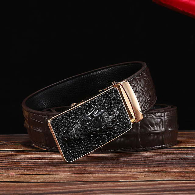 5 / 105 cm Men's Crocodile Head Belt - skyjackerz