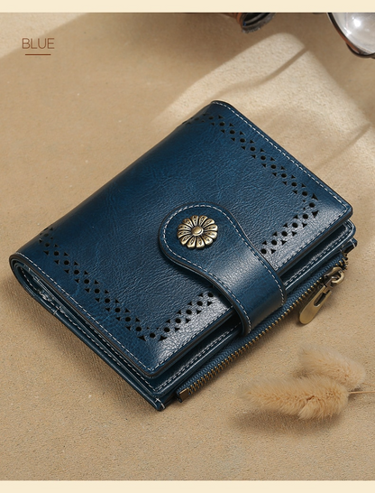Men's Anti-Scam Zipper Leather Wallet - skyjackerz