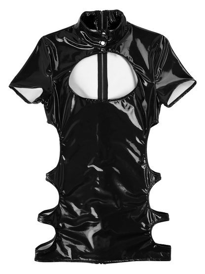 Women's Sexy Cutout Latex Dress - skyjackerz