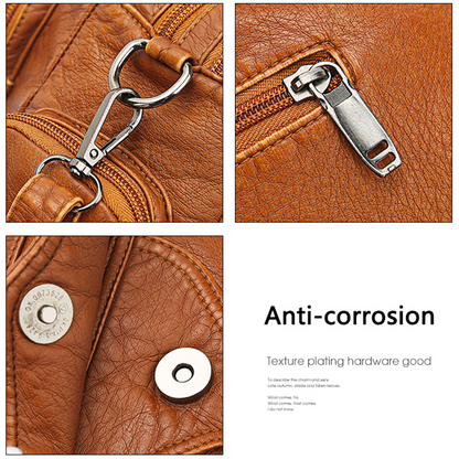Brown Women's Soft Leather Handbag - Mong Collection - skyjackerz