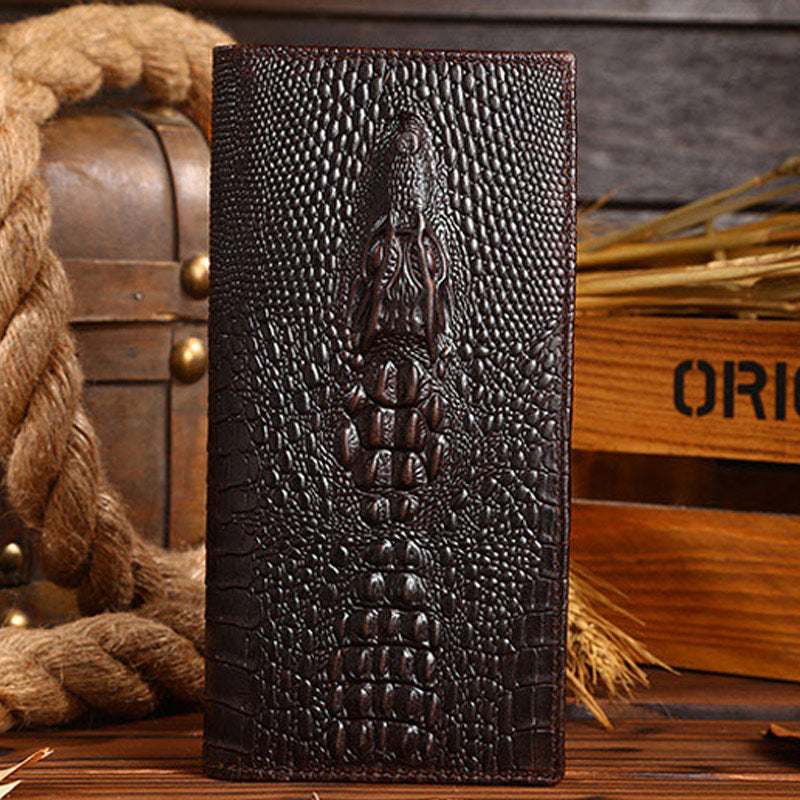 Vertical Men's Luxury Crocodile Wallet - skyjackerz