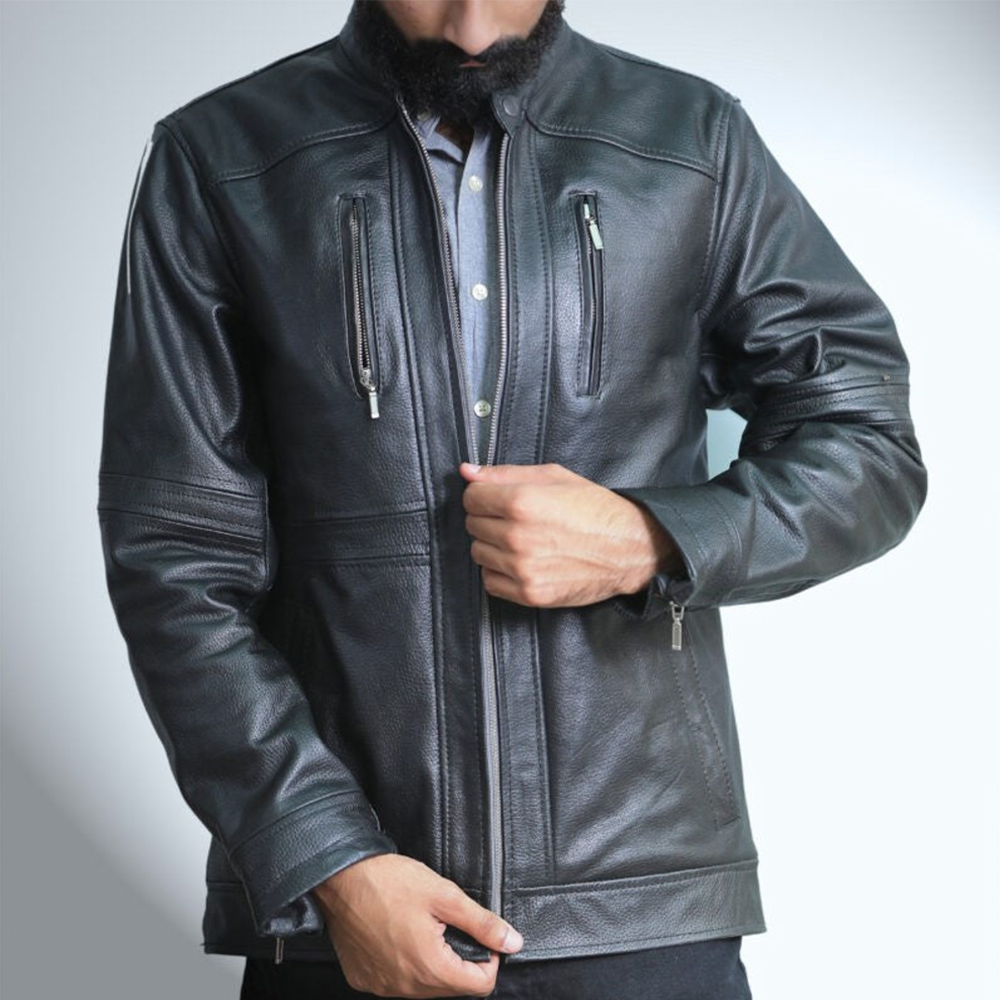 Casual Black Leather Jacket For Men - skyjackerz