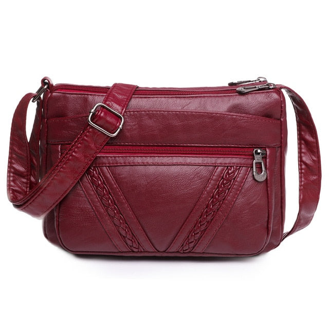 Burgundy-10 Isabella Leather Shoulder Bags For Women - skyjackerz