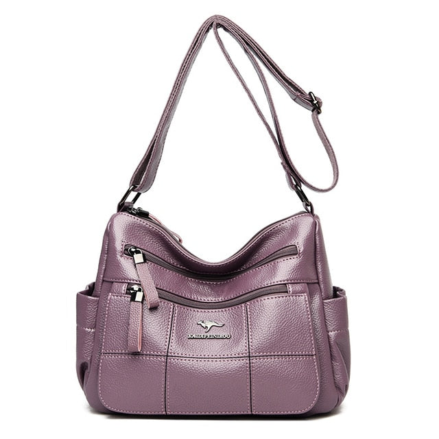 Taro purple Amy Leather Handbags For Women - skyjackerz
