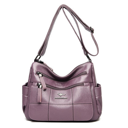 Taro purple Amy Leather Handbags For Women - skyjackerz