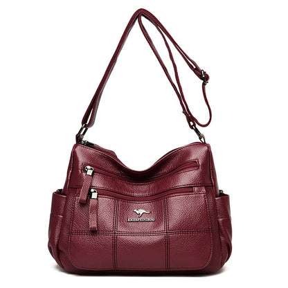 Burgundy Amy Leather Handbag for Women - Practical Leather Purse - skyjackerz