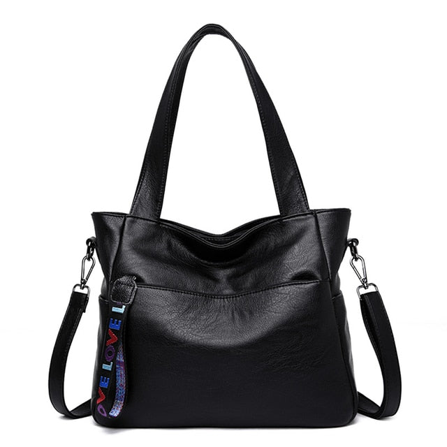 Black-39 Love Leather Crossbody Purse for Women - Luxury Handbag - skyjackerz