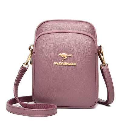 Purple Women's Leather Crossbody Purse - Shell Design Shoulder Bag - skyjackerz