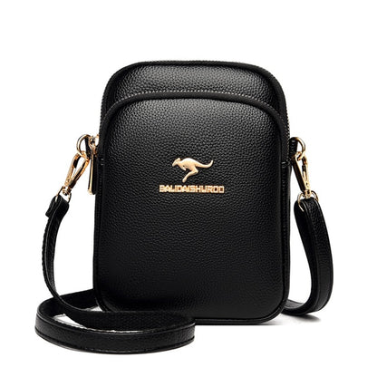 Black Women's Leather Crossbody Purse - Shell Design Shoulder Bag - skyjackerz