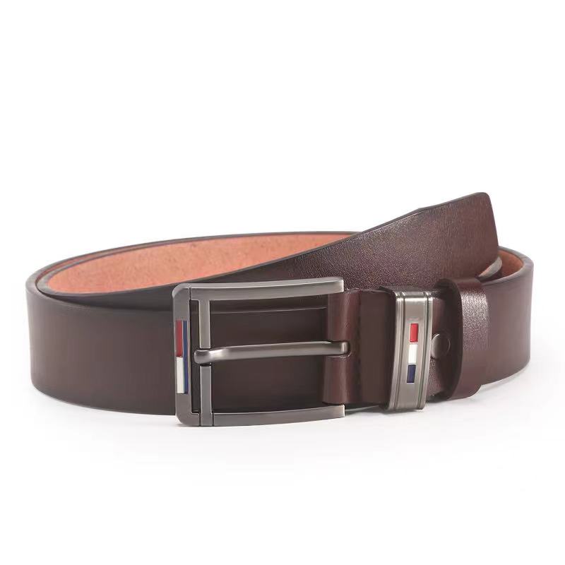 Coffee-V3 / 125 cm Men's Alloy Square Buckle Belt - skyjackerz