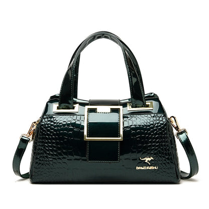 Green Women's Crocodile Leather Shoulder Bag - Leather Handbag - skyjackerz
