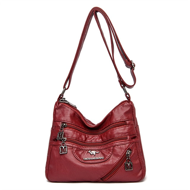 Burgundy Maria Crossbody Leather Bag For Women - skyjackerz