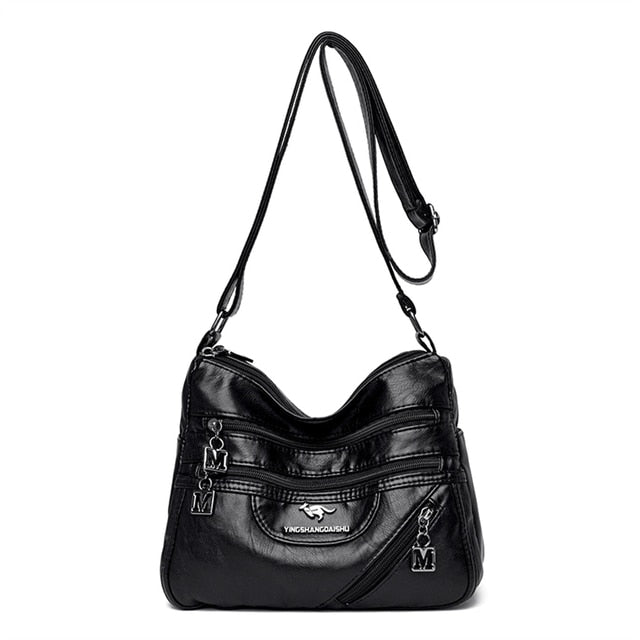 Black Maria Crossbody Leather Bag For Women - skyjackerz
