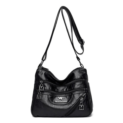 Black Maria Leather Crossbody Purse for Women - Versatile Handbag - skyjackerz