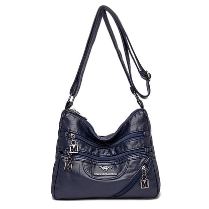 Dark Blue Maria Leather Crossbody Purse for Women - Versatile Handbag - skyjackerz