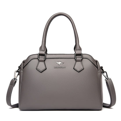 Gray Ava Leather Crossbody Messenger Bag for Women - skyjackerz