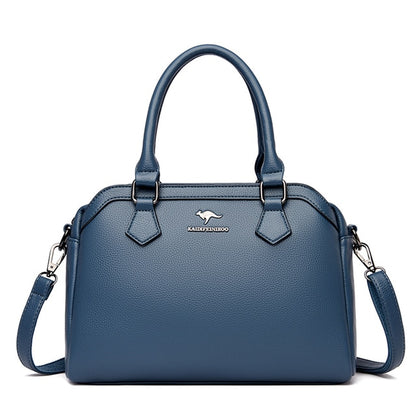Blue Ava Leather Crossbody Messenger Bag for Women - skyjackerz