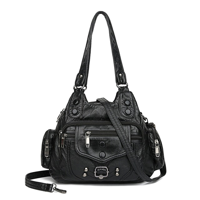 Black Mong Soft Leather Handbags For Woman - skyjackerz