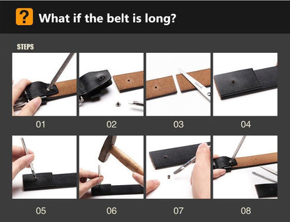 Black / 105 cm Men's Vintage Luxury Designer Leather Belt - skyjackerz