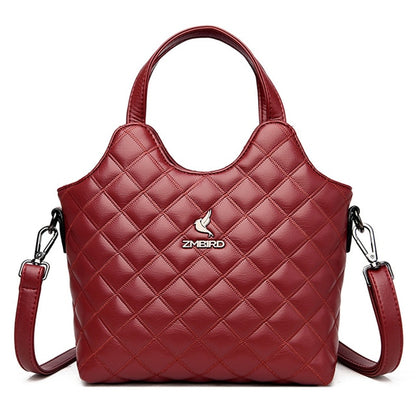Red Women's Leather Handbag - Bird Design Purse - skyjackerz