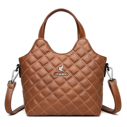 Yellow Brown Women's Leather Handbag - Bird Design Purse - skyjackerz
