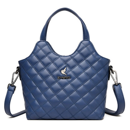 Blue Women's Leather Handbag - Bird Design Purse - skyjackerz