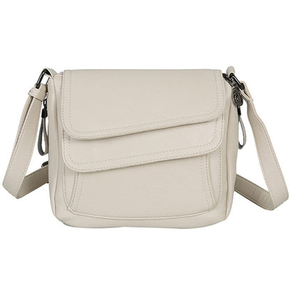 Beige Women's Leather Shoulder Bag - Faith Design Handbag - skyjackerz
