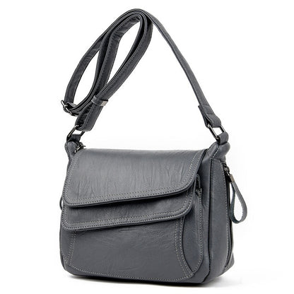Gray Women's Leather Shoulder Bag - Faith Design Handbag - skyjackerz