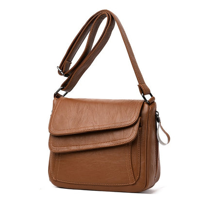 Brown Faith Leather Shoulder Bags For Women - skyjackerz