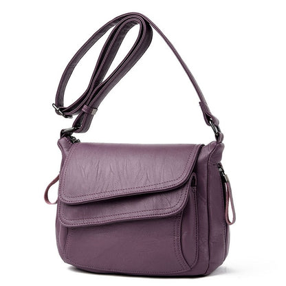 Purple Women's Leather Shoulder Bag - Faith Design Handbag - skyjackerz