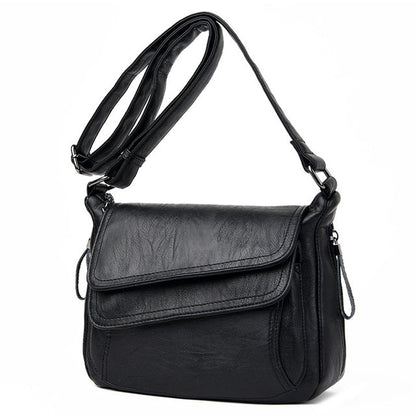 Black Women's Leather Shoulder Bag - Faith Design Handbag - skyjackerz