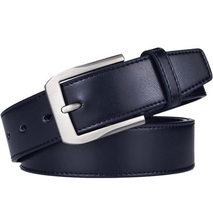 Black-BK / 90 Men's Classic Stitched Leather Belt - skyjackerz