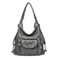 Gray Vintage Leather Backpack For Women - skyjackerz