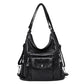 Black Vintage Leather Backpack For Women - skyjackerz