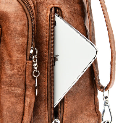 Yellow Vintage Leather Backpack for Women - Classic Leather Bag - skyjackerz