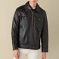 Plain Matthew Black Leather Jacket For Men - skyjackerz